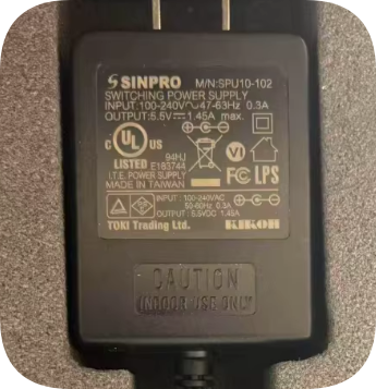 *Brand NEW* SINPRO SPU10-102 Power Adapter Input 100-240V 47-63Hz 0.3A Output 5.5V 1.45A